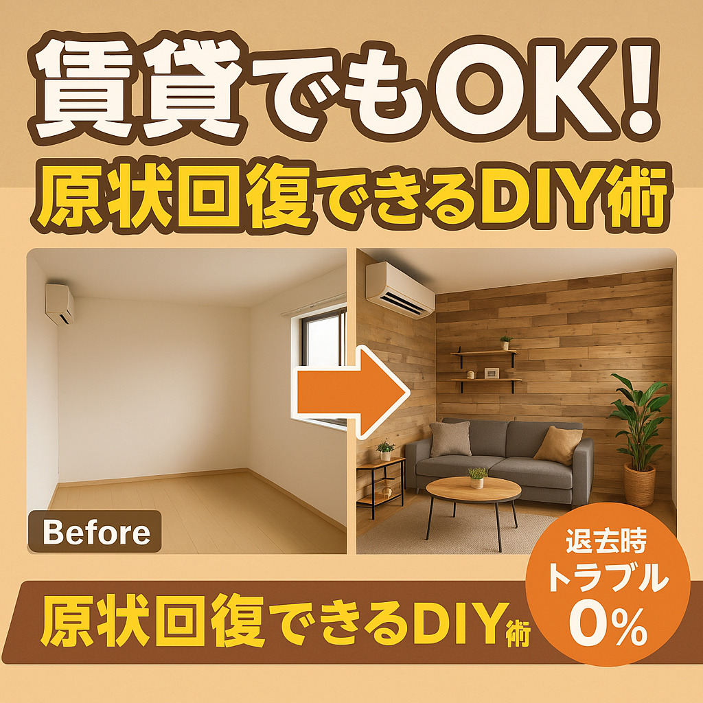 【2025年最新】賃貸でもおしゃれ！原状回復できるDIYインテリア完全マニュアル